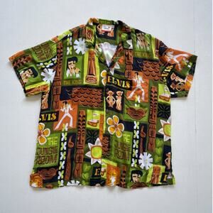 SHAG Elvis Jungle Room Tiki Aloha Shirt / XL / Button Up Hawaiian Palm Springs